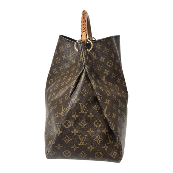 $2400 LOUIS VUITTON 2022 Brown Monogram Canvas Leather Artsy MM Tote Bag - Picture 6 of 13
